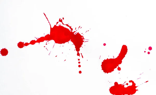 Blood Splatters Red Blots Watercolor Realistic Bloody Splatters Halloween Drop —  Fotos de Stock