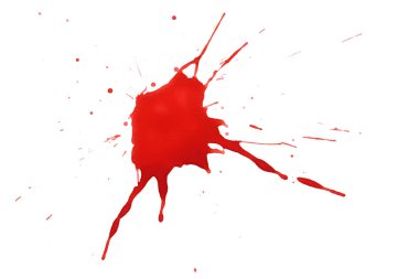 Blood splatters. Red blots of watercolor Realistic bloody splatters for Halloween Drop of blood concept