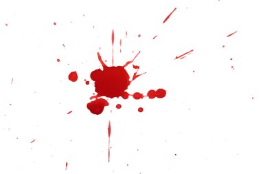 Blood splatters. Red blots of watercolor Realistic bloody splatters for Halloween Drop of blood concept