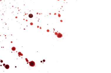 Blood splatters. Red blots of watercolor Realistic bloody splatters for Halloween Drop of blood concept