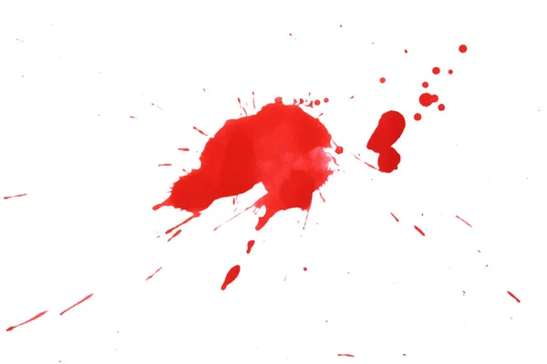 Blood Splatters Red Blots Watercolor Realistic Bloody Splatters Halloween Drop — 스톡 사진