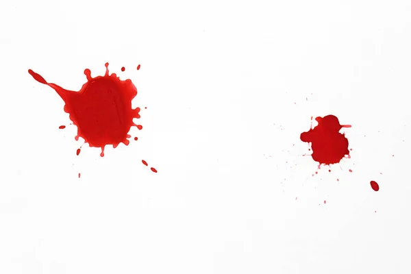 血が飛び散った 水彩画の赤い塊 ハロウィーンのための現実的な流血のスプラッター血の概念のドロップ — ストック写真