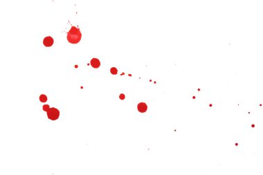 Blood splatters. Red blots of watercolor Realistic bloody splatters for Halloween Drop of blood concept