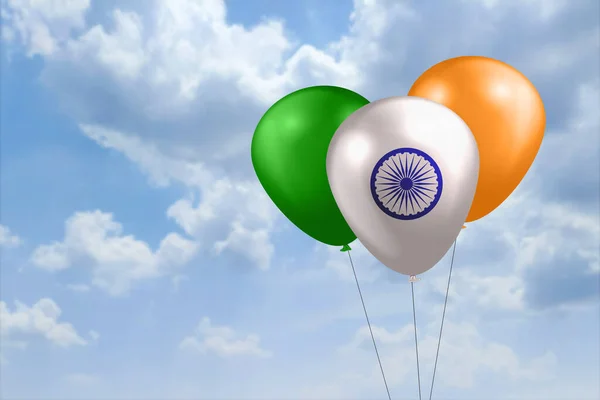 Creative concept of Indian tricolor flag created using balloons. Republic day of India. Independence day of India.