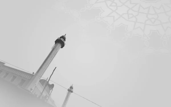 Рамадан Карем Простий Мінімалізм Який Сірий Фон Вітання Рамадану Мубараку — стокове фото