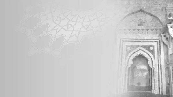 Рамадан Карем Простий Мінімалізм Який Сірий Фон Вітання Рамадану Мубараку — стокове фото