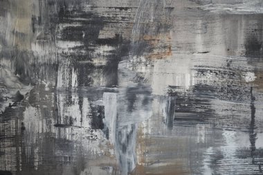 Siyah ve gri olarak soyut sanat geçmişi. Siyah çizgilerle bez üzerinde akrilik boya ve kopyalama alanı. Resim için element dokusu dizayn et. Yüksek kalite fotoğraf