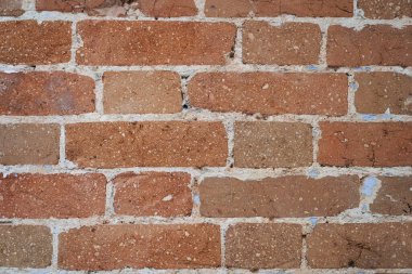 Boş bir kahverengi tuğla duvar. Binanın eski tuğla duvarı dışarıda. Kopyalayacak yer de var. Yüksek kalite fotoğraf