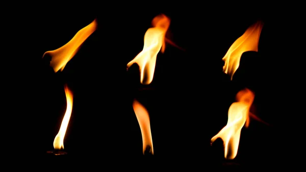 Siyah Arkaplanda Altı Yangın — Stok fotoğraf