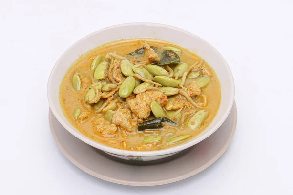 Curry Amarillo Picante Con Cerdo Parkia Timoriana Delicioso Estilo Comida — Foto de Stock