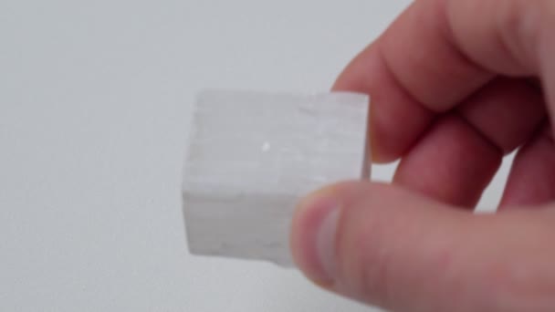 Selenite Stone Healing Selenite Chunk Morphological Variation Natural Gypsum — Wideo stockowe