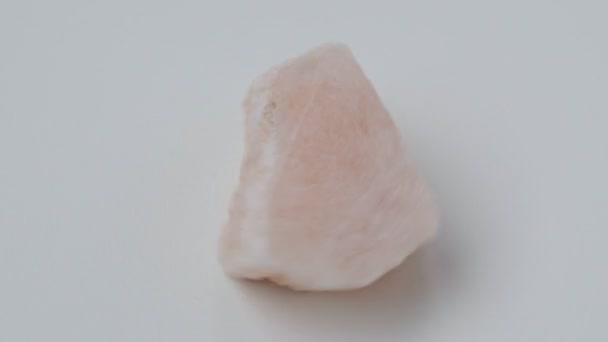 Red Gypsum Stone Mineral White Background Close White Background — Stockvideo