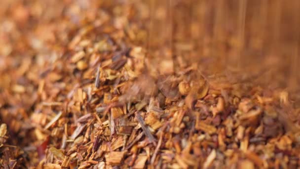 Rooibos Redbush Tea Leaves Selective Focus Rooibos Traditional Drink South — 图库视频影像