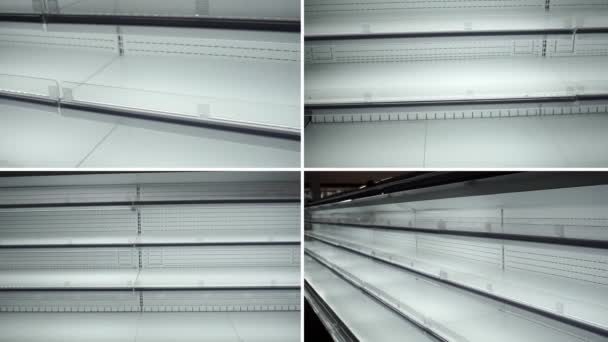 Empty Shelves Collage Equipment Retail Stores Black Friday Sale — Αρχείο Βίντεο