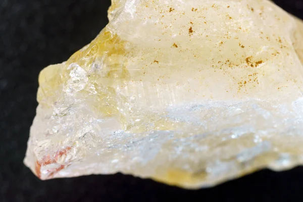Kryształ Cytrynowego Żółtego Kwarcowego Kamienia Mineralnego Zamknij Się Makro — Zdjęcie stockowe