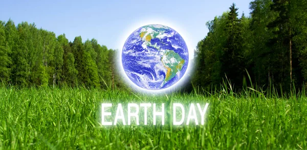 Happy Earth Day Concept Earth Day Forest Green Natural Background — Stock Photo, Image