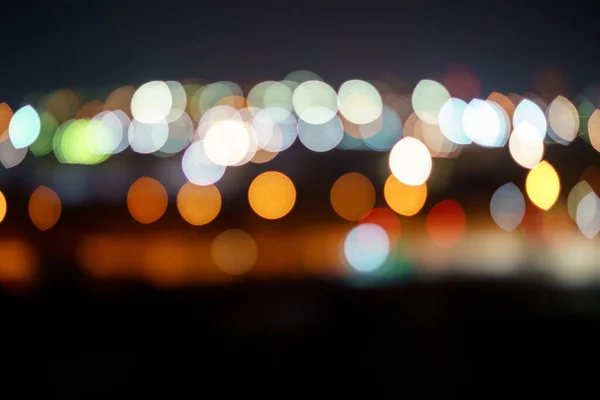 Grote Stadslichten Defocussen Bokeh Wazig Nachtelijke Neon — Stockfoto