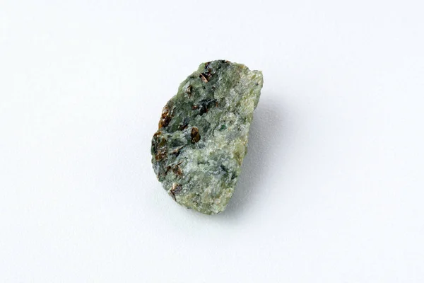Rock Peridot Olivine Mineral White Background Close — Stock Photo, Image