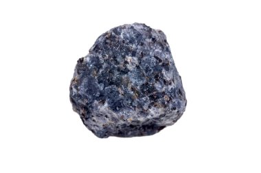 Crystal of cordierite iolite gem stone, raw mineral, isolated white background clipart