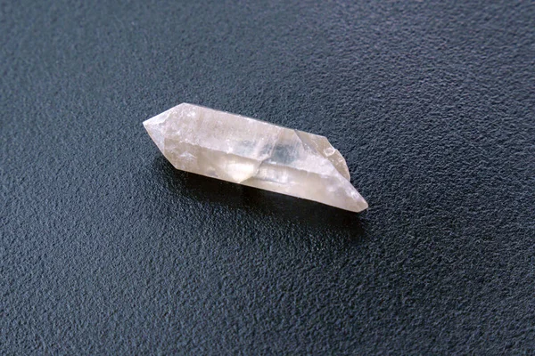 Coleção Geológica Mineral Cristal Rocha Branca Quartzo Berg Fundo Preto — Fotografia de Stock