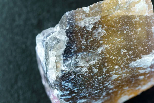 Natural mineral fluorite crystals. Mineral fluorite translucent stone. Close up macro