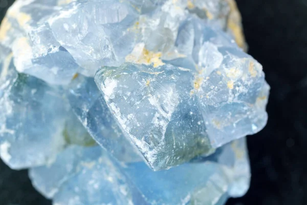 Kamień Mineralny Makro Celestine Crystal Stone Naturalne Kryształy Surowe Azure — Zdjęcie stockowe