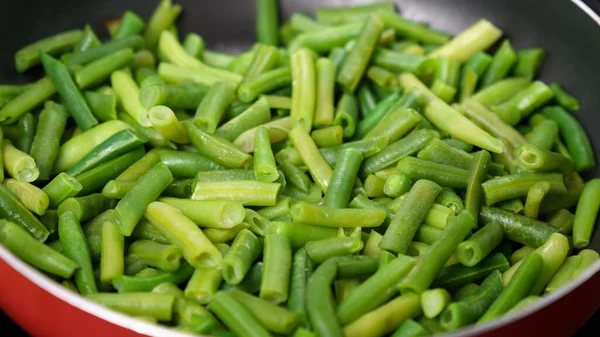 Green Beans Healthy Nutrition Frozen Beans Vitamins Selective Focus — Stock Photo, Image
