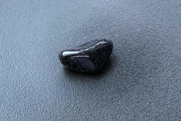 Nahaufnahme Eines Natürlichen Minerals Aus Geologischer Sammlung Schwarzer Onyx Edelstein — Stockfoto