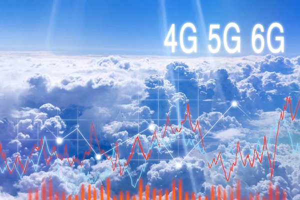 Telekomunikacja Prędkości Symbol Technologii Tle Niebieskiego Nieba — Zdjęcie stockowe
