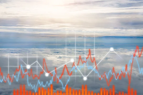 stock image Environment data symbol forecast for meteorology. Business chart cloudy