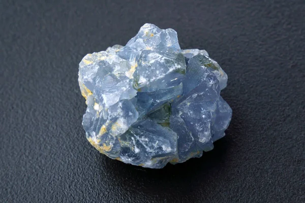 Celestine Crystal Stone Gemas Minerales Traseras Negras Cristales Ásperos Azure — Foto de Stock