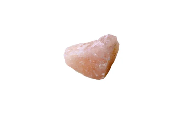 バラの石英宝石の天然鉱物結晶 天然のバラの石英結晶 隔離された白い背景 — ストック写真
