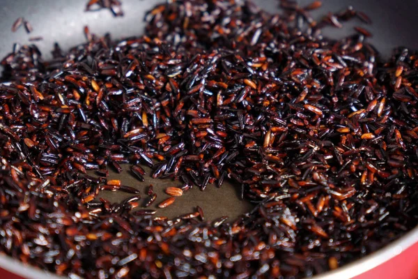 Black Rice Range Rice Types Species Oryza Sativa Cooking — Foto de Stock