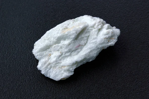 Macro Stone Albite Mineral Black Background Close Aquamarine Albite — Stock Photo, Image