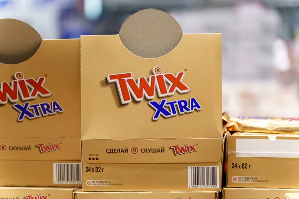Tyumen Russia January 2023 Twix Bars Xtra Box Produced Mars — Foto de Stock