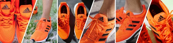 Тюмень Россия Января 2023 Adidas Running Shoes Оранжевого Цвета Adidas — стоковое фото