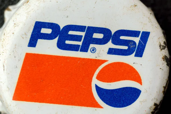 Tyumen Oroszország Február 2023 Pepsi Logó Palack Kupak Retro Stílusban — Stock Fotó