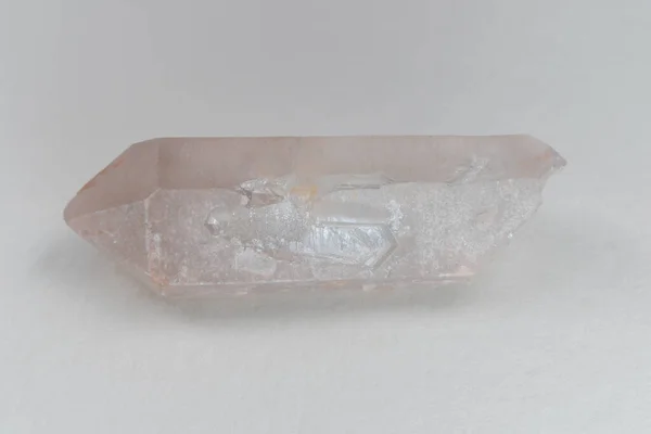 Colección Geológica Mineral Cristal Roca Blanca Cuarzo Berg Fondo Blanco —  Fotos de Stock