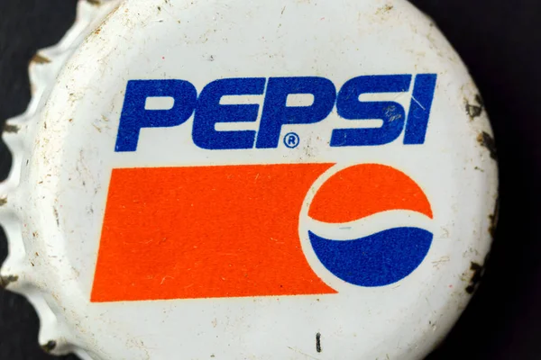 Tyumen Russia Лютого 2023 Vintage Pepsi Cola Metal Cap Close — стокове фото