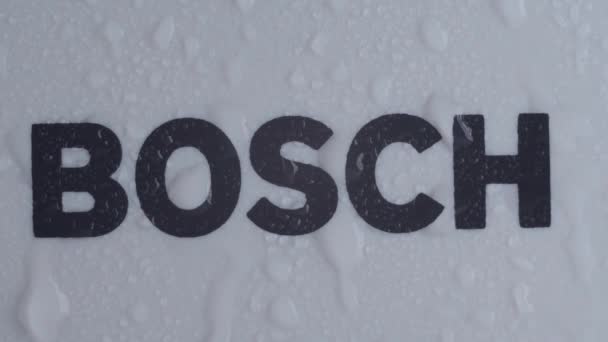 Tyumen Russia June 2023 Bosch Logo Close Macro Bosch German — Stock Video