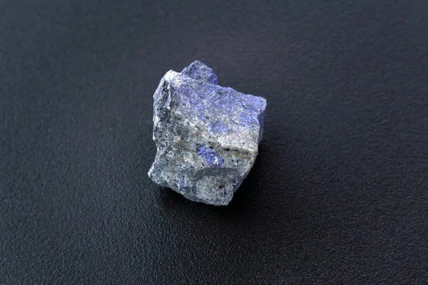 Dumortierite Close Blue Mineral Macro Open Shot Geology Black Background — стокове фото