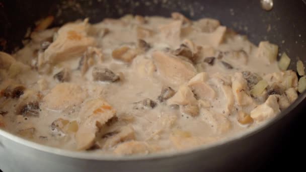 Fırında Mantarlı Julienne Yaklaş Geleneksel Fransız Yemeği — Stok video