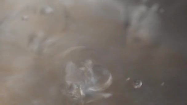 Wrząca Woda Rondlu Gotowanie Gotowanie Gorącej Wody Wybiórcze Skupienie Zwolniony — Wideo stockowe