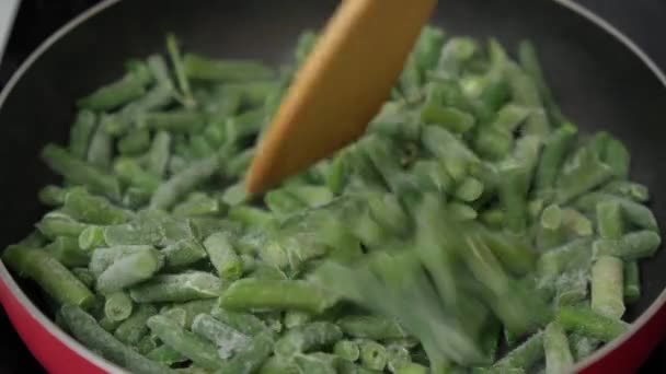 家烤新鲜的青豆关门了 有选择的重点 — 图库视频影像