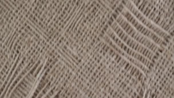 Benang Tekstur Linen Abstrak Pada Kain Linen Pabrik Pakaian Industri — Stok Video