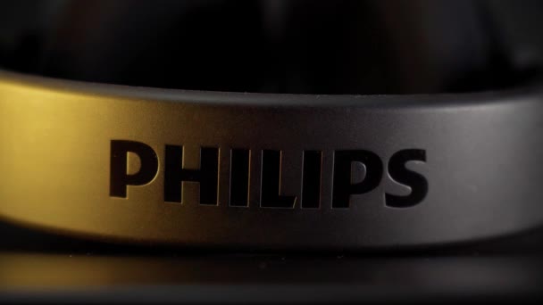 Tyumen Russia Agosto 2023 Marchio Philips Logo Vicino Philips Una — Video Stock