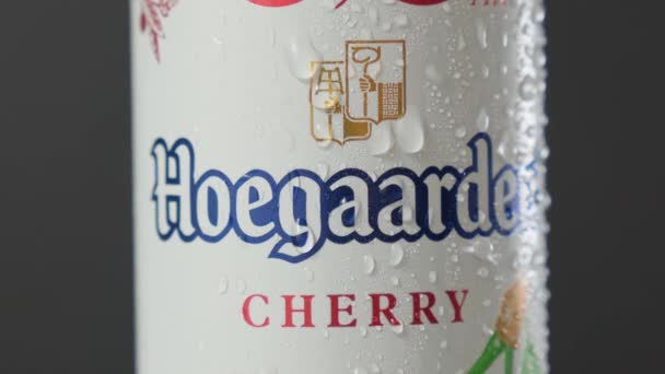 チューメン ロシア 7月11 2023 ベルギーのホーガガーデンビール ホーガーデンの醸造所からの小麦ビール — ストック動画