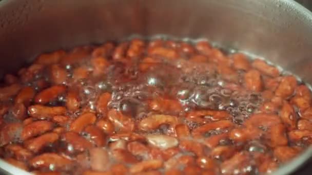 Bönor Dränkta Kastrull För Ytterligare Matlagning Matlagning Hälsosam Kost Vegansk — Stockvideo