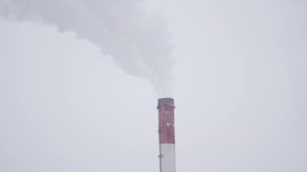 Ephemeral Emissions Művész Egy Gyári Kémény Smokestack — Stock videók