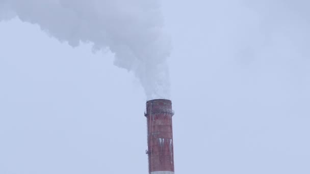 Impacto Ambiental Como Uma Chaminé Fumaça Emite Fumaça Uma Chaminé — Vídeo de Stock